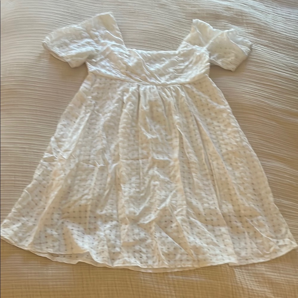 White Smocked Puff Sleeve Sundress